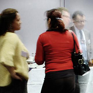 People at conference at Watershed