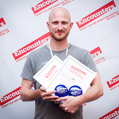 Daniel Chisholm picking up one of his two DepicT! '14 awards - Image by Jon Craig
