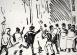 drawing of a riot scene