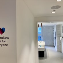 Entrance to the new toilets in Watershed's top foyer