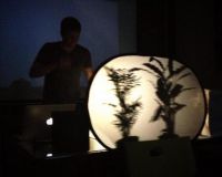 Tom demonstrating his 3D shadows - photograph by Hannah WW