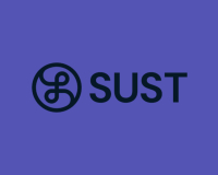 The SUST logo in black writing on a purple background.