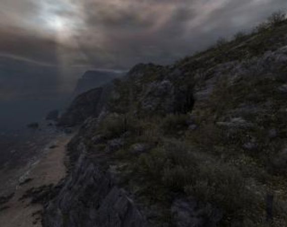 Virtual rendering of coastal cliffs