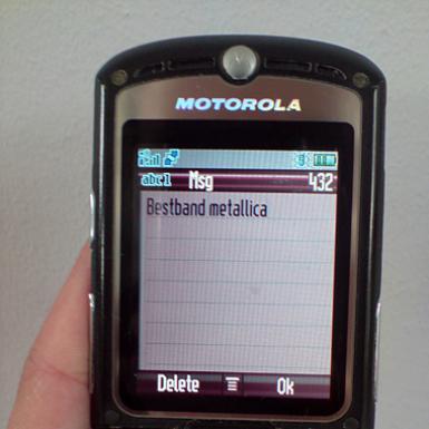Mobile phone with text message from The Generator