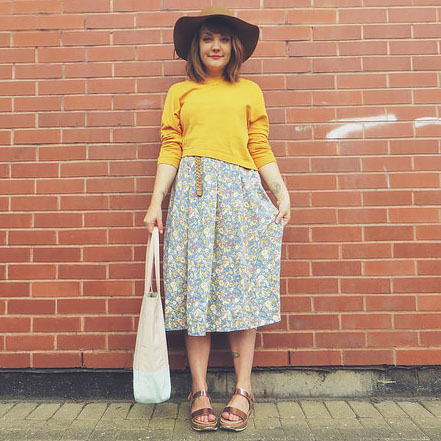 Lyzi in a wonderful yellow jumper