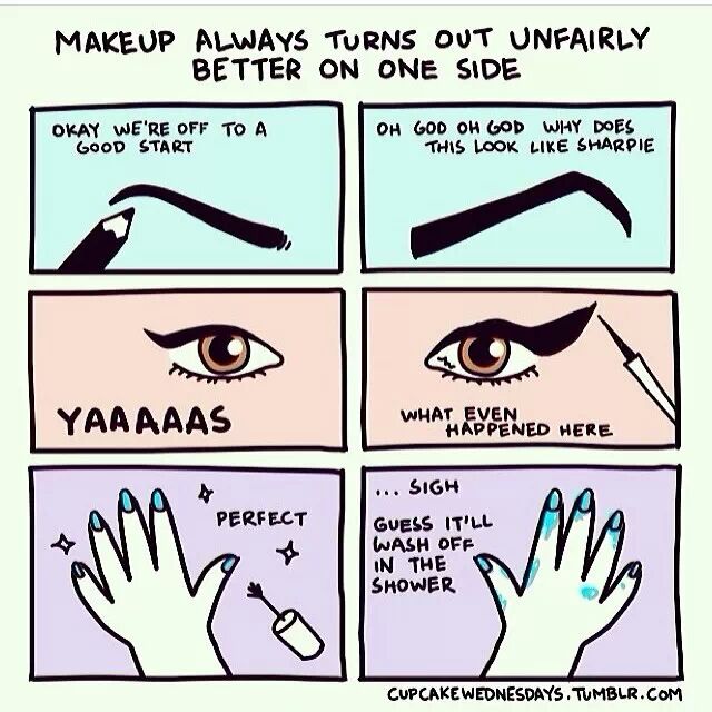 Makeup is only good on one side