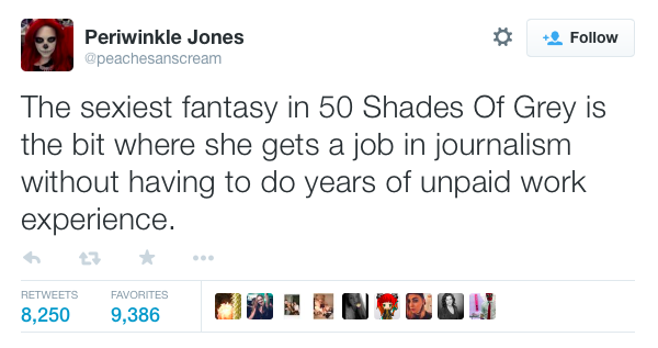 Unpaid Internships tweet