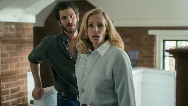 Still from After The Hunt, with Andrew Garfield and Julia Roberts
