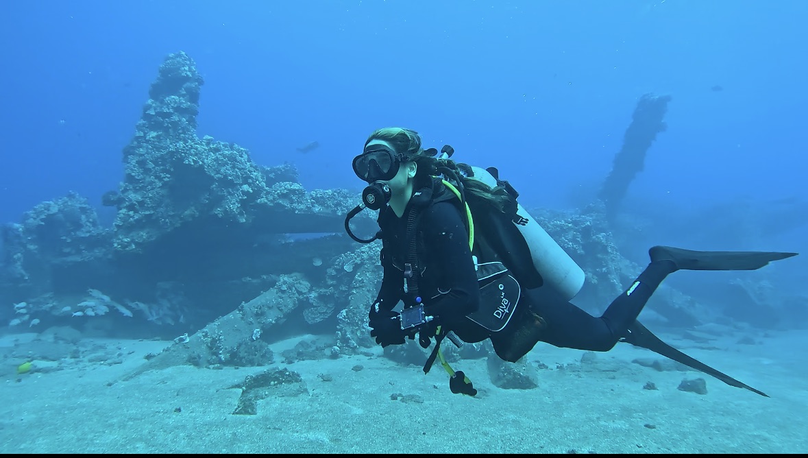 Filmmaker Tasha Busjeet diving