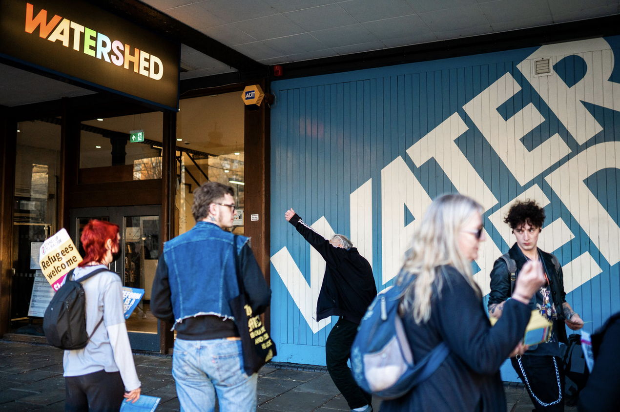 Demonstration outside Watershed