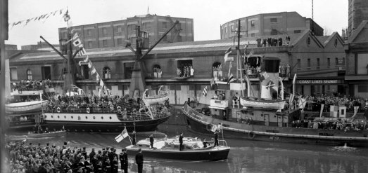 View of Watershed buildings dated 1935 during Queen's visit