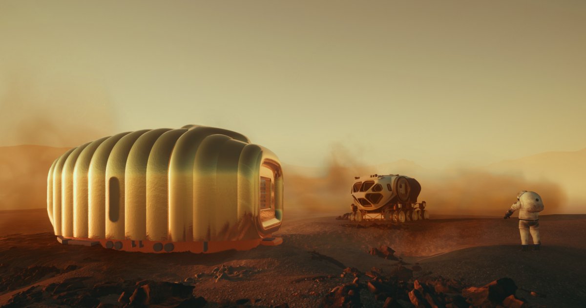 A fullscale Martian House, designed for future life on Mars is being