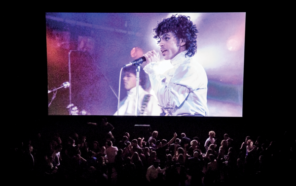 Stage invasion during Purple Rain at Bristol Beacon, photo by Rob Pinney