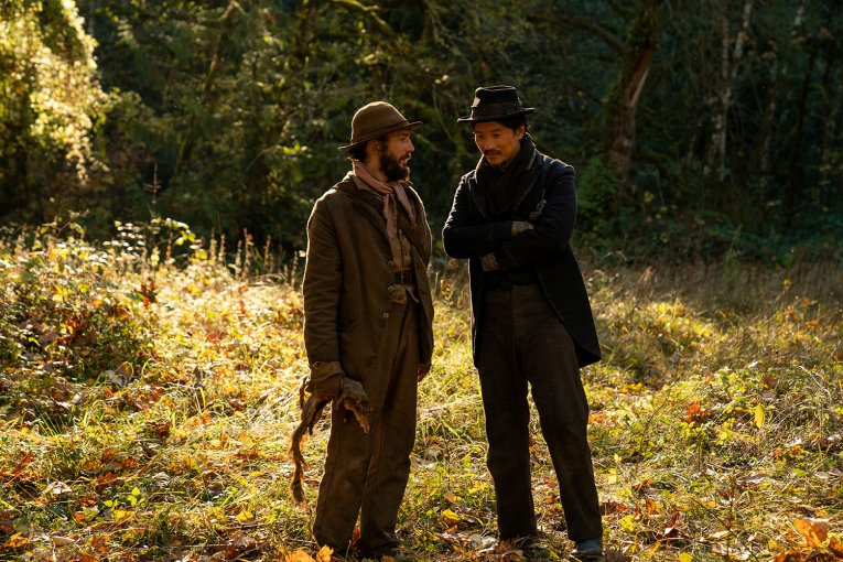 Pictured: John Magaro and Orion Lee as Cookie Figowitz and King Lu in First Cow (Kelly Reichardt, 2019). 