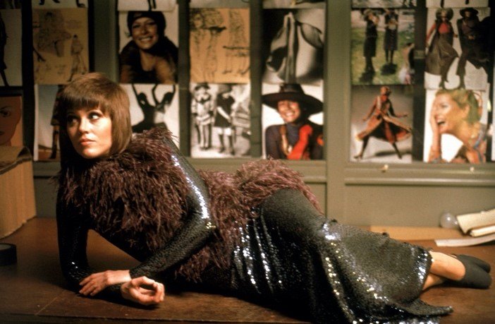 Still from Klute showing a person lying on their side