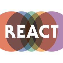 REACT logo - overlapping coloured circles