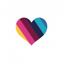 multi coloured heart