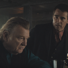 Film still from The Banshees Of Inisherin of Brendan Gleeson and Colin Farrell