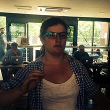 Fleur Smith dons the Google Glass...