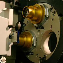 Close up of 35mm film projector