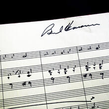 Photo of original Citizen Kane score with Bernard Herrmann's signature