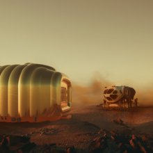 visualisation of a house on Mars