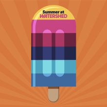 A graphic illustration of an ice lolly in rainbow colours.