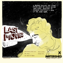 A graphic illustration of a man's face, illuminated by the title "Last Movies"