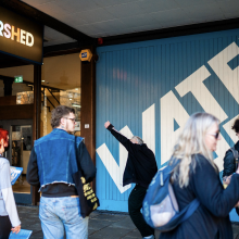 Demonstration outside Watershed