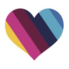 multi coloured heart shape