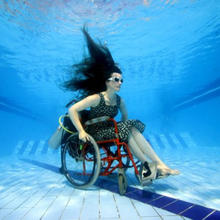 Submerged wheelchair by Sue Austin 