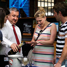 Lavinia and Johnny (right) with Watershed staff after the proposal