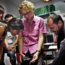 Peter shooting Tea & Sangria with his crew 