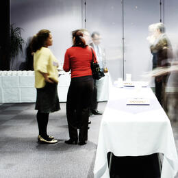 People at a conference at Watershed