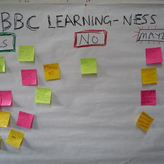 Brainstorming at BBC Learning Unplugged Pervasive Media Lab