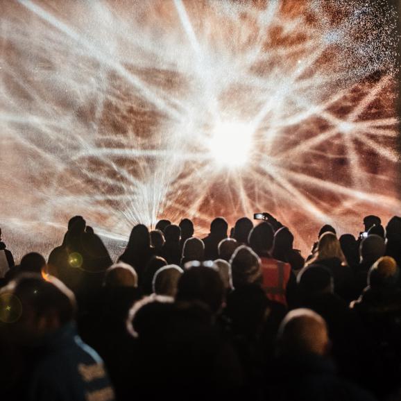 Joanie Lemercier's Millennium Constellations. Photo by Jack Offord