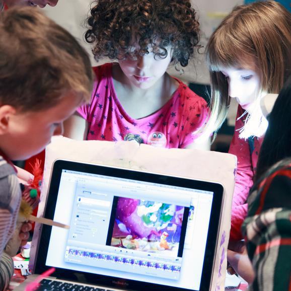 Children using a computer