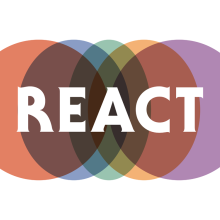 REACT logo - overlapping coloured circles