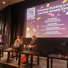 panel discussion in cinema setting