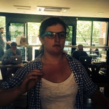 Fleur Smith dons the Google Glass...