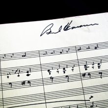 Photo of original Citizen Kane score with Bernard Herrmann's signature
