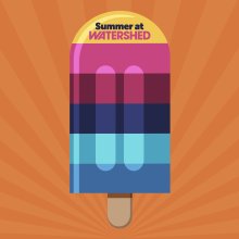 A graphic illustration of an ice lolly in rainbow colours.