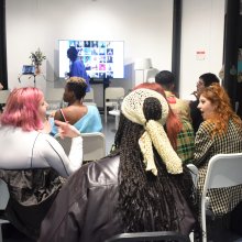 image of a group of early career creatives at a workshop