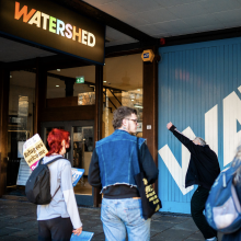 Demonstration outside Watershed