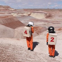 Ella Good and Nicki Kent, Building a Martian House. Credit: Robert Keller, Satori Photos