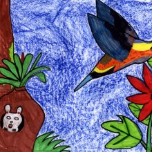 Painting of a humming bird