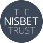 A blue circle with the words The Nisbet Trust in white