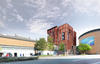 Daytime view of Watershed with visualisation of new building.