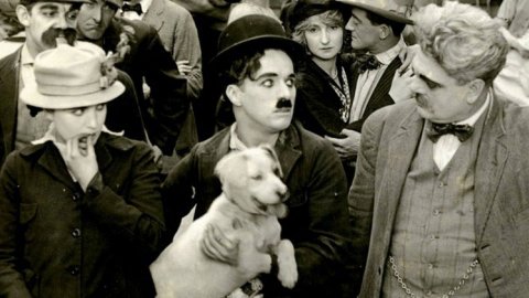 Granville Redmond with Charlie Chaplin in A Dog’s Life (1918) – Image Courtesy Roy Export Co