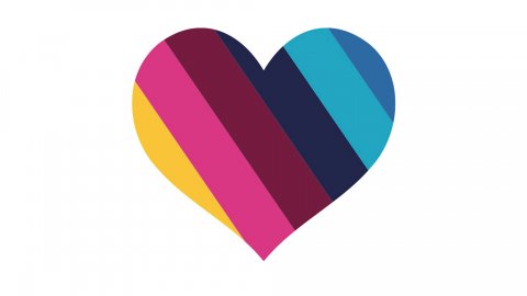 multi coloured heart